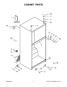 02 - Cabinet Parts parts for Whirlpool Refrigerator WRT148FZDB07 from AppliancePartsPros.com