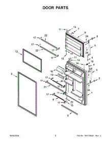 05 - Door Parts parts for Whirlpool Refrigerator WRT148FZDM07 from AppliancePartsPros.com