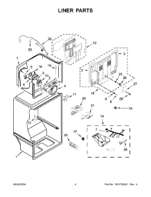 03 - Liner Parts parts for Whirlpool Refrigerator WRT148FZDW07 from AppliancePartsPros.com