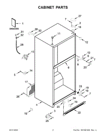 02 - Cabinet Parts parts for Whirlpool Refrigerator WRT311FZDM02 from AppliancePartsPros.com