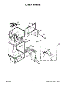 03 - Liner Parts parts for Whirlpool Refrigerator WRT311FZDM04 from AppliancePartsPros.com