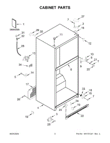 02 - Cabinet Parts parts for Whirlpool Refrigerator WRT311FZDW04 from AppliancePartsPros.com