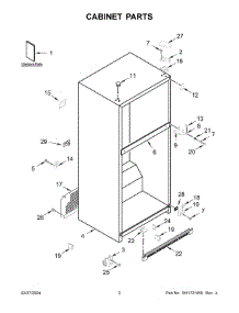02 - Cabinet Parts parts for Whirlpool Refrigerator WRT311FZDW06 from AppliancePartsPros.com