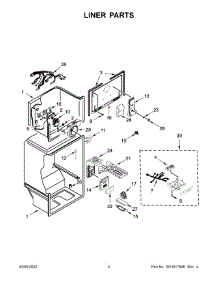 03 - Liner Parts parts for Whirlpool Refrigerator WRT311FZDZ02 from AppliancePartsPros.com