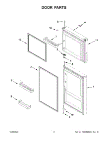 05 - Door Parts parts for Whirlpool Refrigerator WRT312CZJB00 from AppliancePartsPros.com