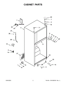 02 - Cabinet Parts parts for Whirlpool Refrigerator WRT318FMDM06 from AppliancePartsPros.com