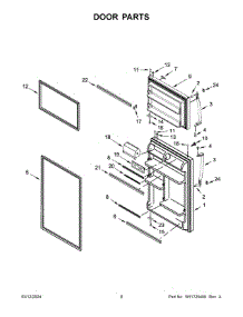 05 - Door Parts parts for Whirlpool Refrigerator WRT318FZDB11 from AppliancePartsPros.com