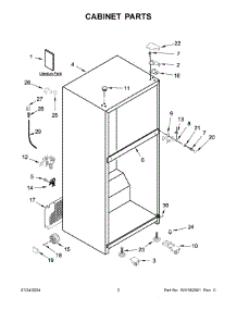 02 - Cabinet Parts parts for Whirlpool Refrigerator WRT318FZDW07 from AppliancePartsPros.com