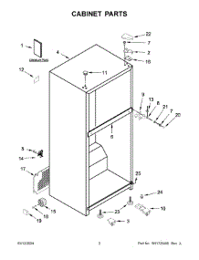 02 - Cabinet Parts parts for Whirlpool Refrigerator WRT318FZDW11 from AppliancePartsPros.com