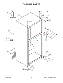 02 - Cabinet Parts parts for Whirlpool Refrigerator WRT518SZFB04 from AppliancePartsPros.com