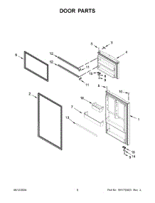 05 - Door Parts parts for Whirlpool Refrigerator WRT518SZFG04 from AppliancePartsPros.com