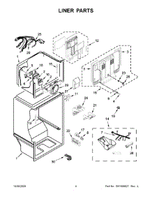 03 - Liner Parts parts for Whirlpool Refrigerator WRT519SZDD06 from AppliancePartsPros.com