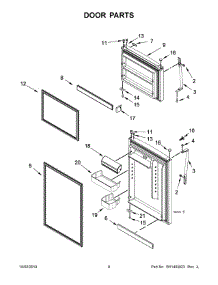05 - Door Parts parts for Whirlpool Refrigerator WRT519SZDG03 from AppliancePartsPros.com