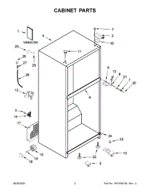 02 - Cabinet Parts parts for Whirlpool Refrigerator WRT519SZDG04 from AppliancePartsPros.com