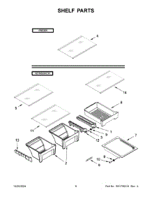 04 - Shelf Parts parts for Whirlpool Refrigerator WRT519SZDG09 from AppliancePartsPros.com