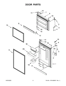 05 - Door Parts parts for Whirlpool Refrigerator WRT519SZDM05 from AppliancePartsPros.com