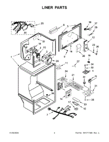 Liner Parts parts for Whirlpool Refrigerator WRT541SZDZ03 from AppliancePartsPros.com