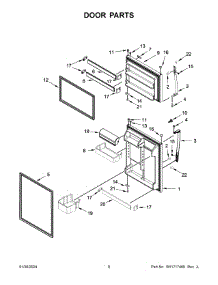 Door Parts parts for Whirlpool Refrigerator WRT541SZDZ03 from AppliancePartsPros.com