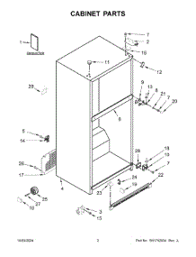 02 - Cabinet Parts parts for Whirlpool Refrigerator WRT541SZHV03 from AppliancePartsPros.com