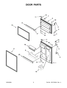 05 - Door Parts parts for Whirlpool Refrigerator WRT541SZHV03 from AppliancePartsPros.com