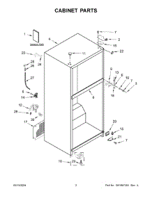 02 - Cabinet Parts parts for Whirlpool Refrigerator WRTX5328PM00 from AppliancePartsPros.com