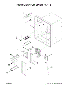 03 - Refrigerator Liner Parts parts for Whirlpool Refrigerator WRX735SDHB07 from AppliancePartsPros.com