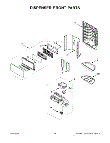 09 - Dispenser Front Parts parts for Whirlpool Refrigerator WRX735SDHB07 from AppliancePartsPros.com