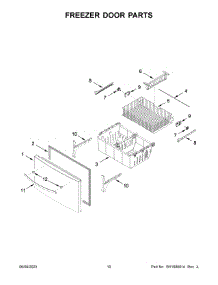06 - Freezer Door Parts parts for Whirlpool Refrigerator WRX735SDHB07 from AppliancePartsPros.com