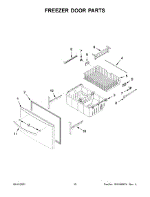 06 - Freezer Door Parts parts for Whirlpool Refrigerator WRX735SDHV06 from AppliancePartsPros.com