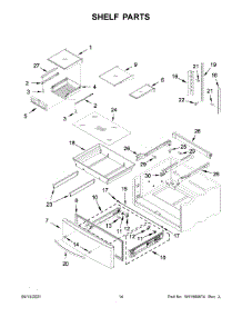 08 - Shelf Parts parts for Whirlpool Refrigerator WRX735SDHV06 from AppliancePartsPros.com