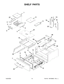 08 - Shelf Parts parts for Whirlpool Refrigerator WRX735SDHV07 from AppliancePartsPros.com
