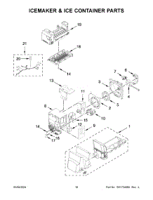 10 - Icemaker & Ice Container Parts parts for Whirlpool Refrigerator WRX735SDHV10 from AppliancePartsPros.com