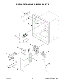 03 - Refrigerator Liner Parts parts for Whirlpool Refrigerator WRX735SDHW09 from AppliancePartsPros.com