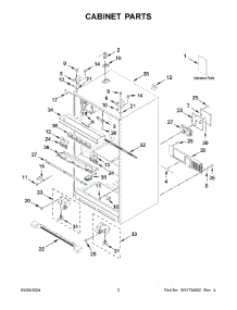 02 - Cabinet Parts parts for Whirlpool Refrigerator WRX735SDHW10 from AppliancePartsPros.com