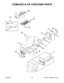 10 - Icemaker & Ice Container Parts parts for Whirlpool Refrigerator WRX735SDHZ08 from AppliancePartsPros.com