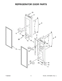05 - Refrigerator Door Parts parts for Whirlpool Refrigerator WRX735SDHZ10 from AppliancePartsPros.com