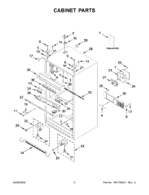 02 - Cabinet Parts parts for Whirlpool Refrigerator WRX735SDHZ11 from AppliancePartsPros.com