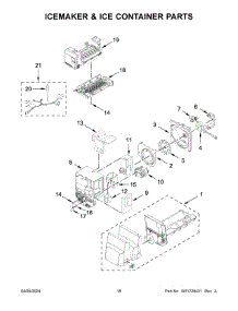 10 - Icemaker And Ice Container Parts parts for Whirlpool Refrigerator WRX735SDHZ11 from AppliancePartsPros.com