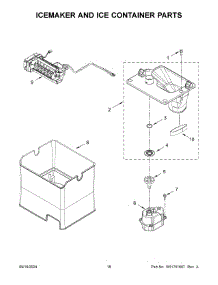 Icemaker And Ice Container Parts parts for Whirlpool Refrigerator WRX986SIHZ04 from AppliancePartsPros.com