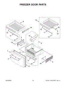 Freezer Door Parts parts for Whirlpool Refrigerator WRX986SIHZ04 from AppliancePartsPros.com