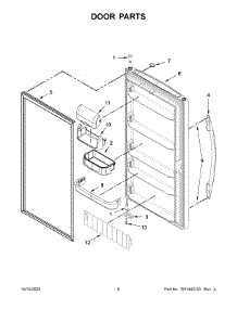 04 - Door Parts parts for Whirlpool Refrigerator WSR57R18DM03 from AppliancePartsPros.com
