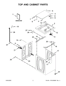 02 - Top And Cabinet Parts parts for Whirlpool Washer WTW5005KW0 from AppliancePartsPros.com