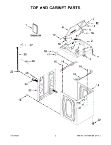 02 - Top And Cabinet Parts parts for Whirlpool Washer WTW5010LW0 from AppliancePartsPros.com