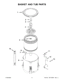 04 - Basket And Tub Parts parts for Whirlpool Washer WTW5015LW1 from AppliancePartsPros.com