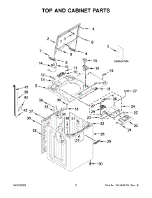 02 - Top And Cabinet Parts parts for Whirlpool Washer WTW5105HC0 from AppliancePartsPros.com
