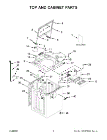 02 - Top And Cabinet Parts parts for Whirlpool Washer WTW6157PW0 from AppliancePartsPros.com
