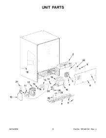 04 - Unit Parts parts for Whirlpool Refrigerator WUB50X24HZ01 from AppliancePartsPros.com