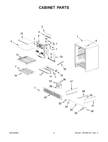 02 - Cabinet Parts parts for Whirlpool Refrigerator WUB50X24HZ01 from AppliancePartsPros.com