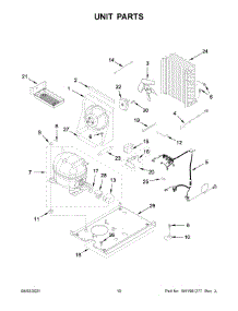 06 - Unit Parts parts for Whirlpool Refrigerator WUI75X15HB01 from AppliancePartsPros.com