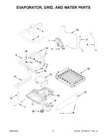 03 - Evaporator, Grid, And Water Parts parts for Whirlpool Refrigerator WUI75X15HB01 from AppliancePartsPros.com